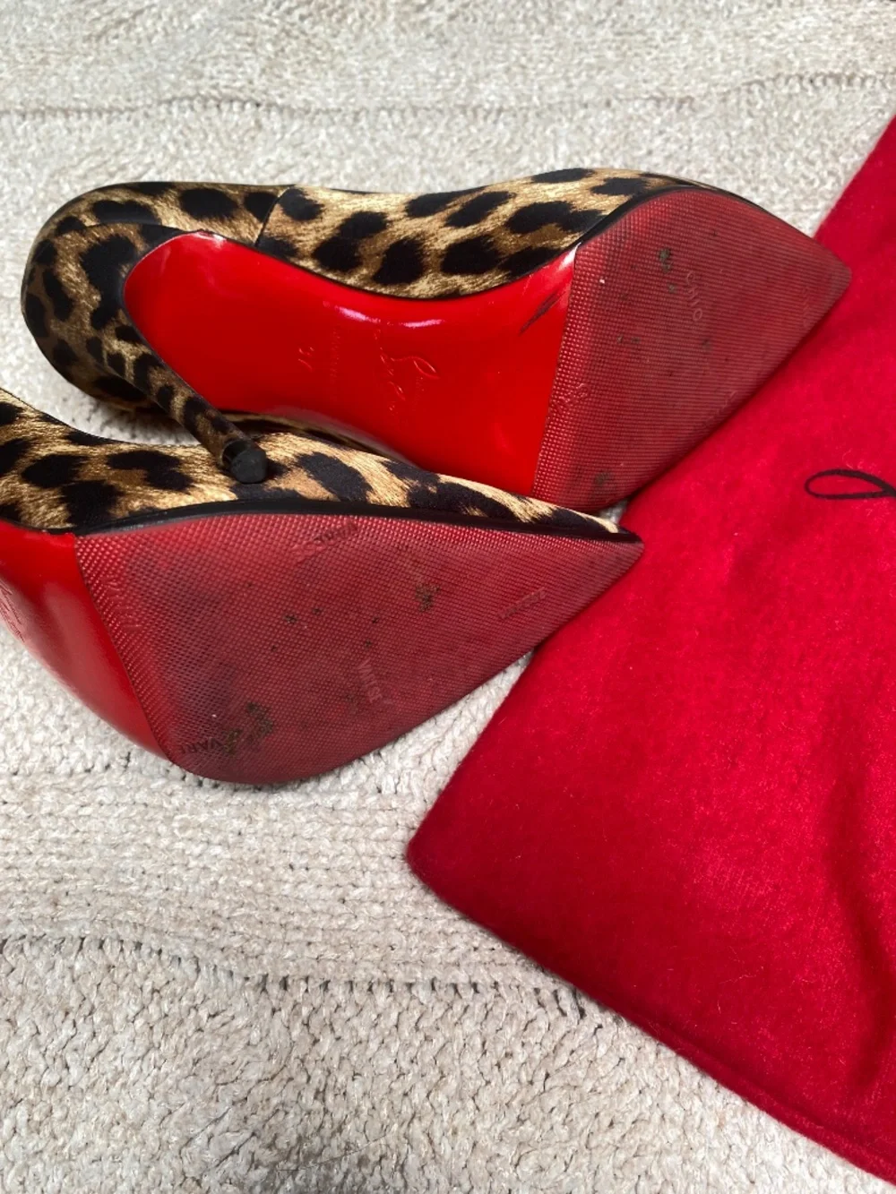Christian Louboutin So Kate 120 Satin Leopard heels